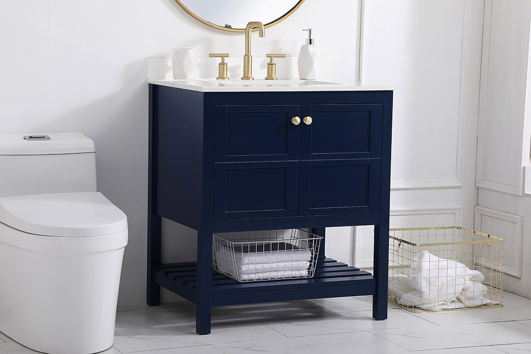 Elegant Bathroom Vanity - Blue (VF16430BL-BS)