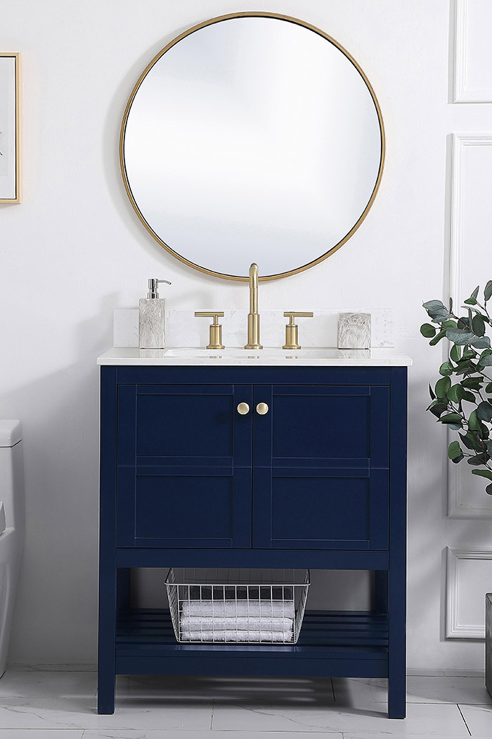 Elegant Bathroom Vanity - Blue (VF16430BL-BS)