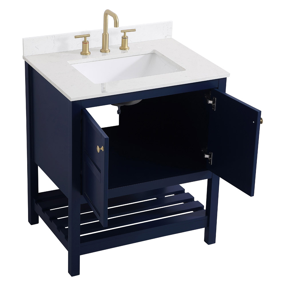 Elegant Bathroom Vanity - Blue (VF16430BL-BS)