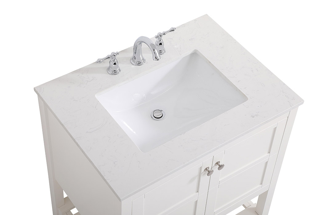 Elegant Bathroom Vanity - White (VF16430WH)