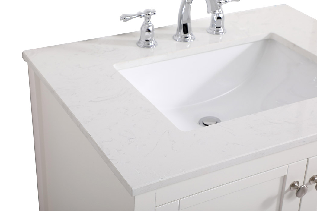 Elegant Bathroom Vanity - White (VF16430WH)