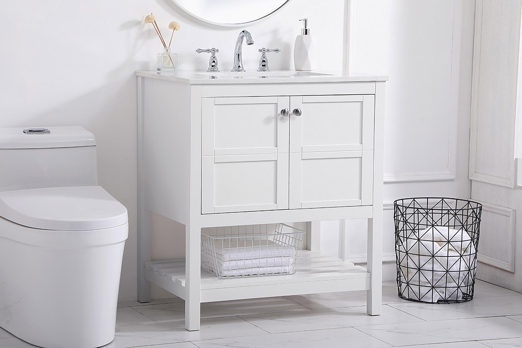 Elegant Bathroom Vanity - White (VF16430WH)