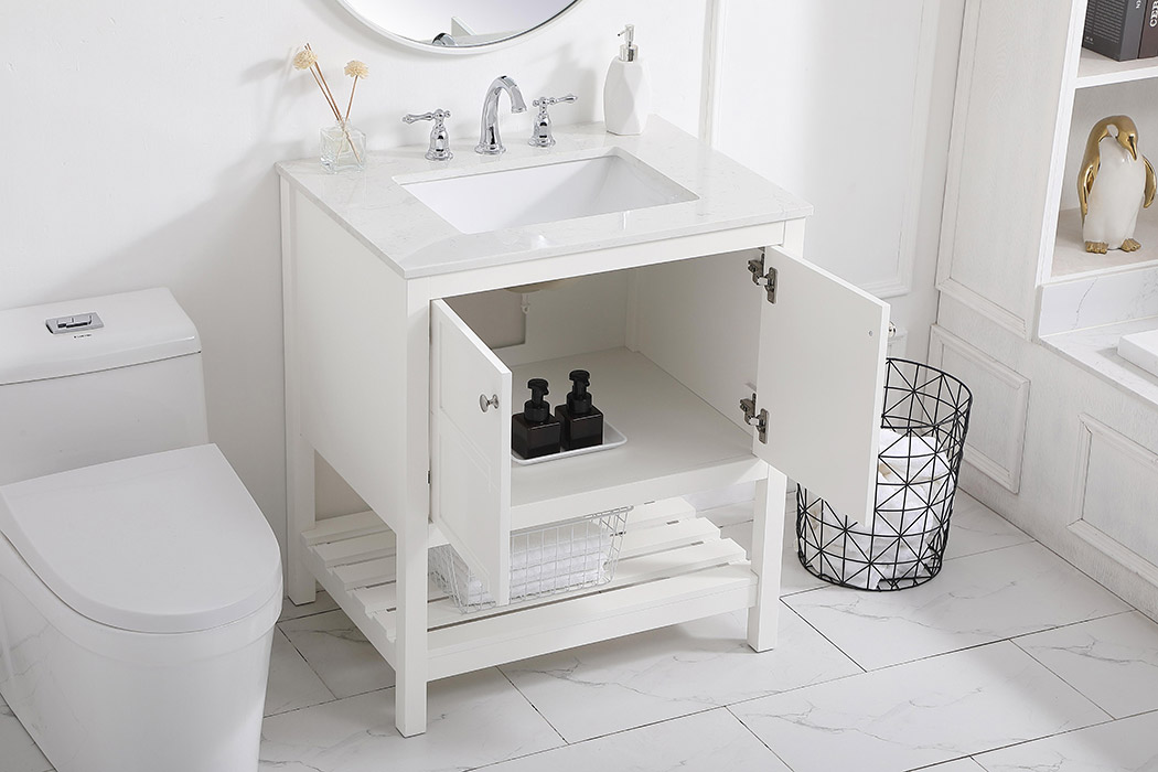 Elegant Bathroom Vanity - White (VF16430WH)