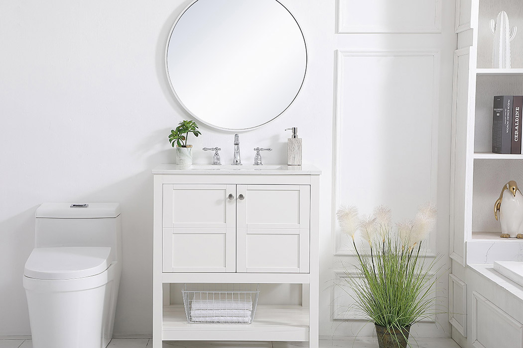 Elegant Bathroom Vanity - White (VF16430WH)