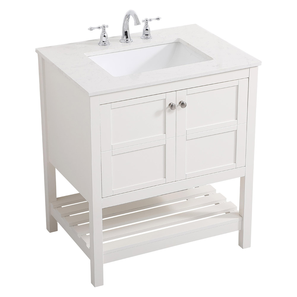 Elegant Bathroom Vanity - White (VF16430WH)