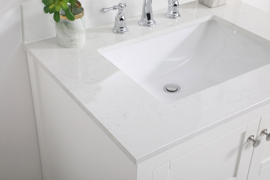 Elegant Bathroom Vanity - White (VF16430WH-BS)