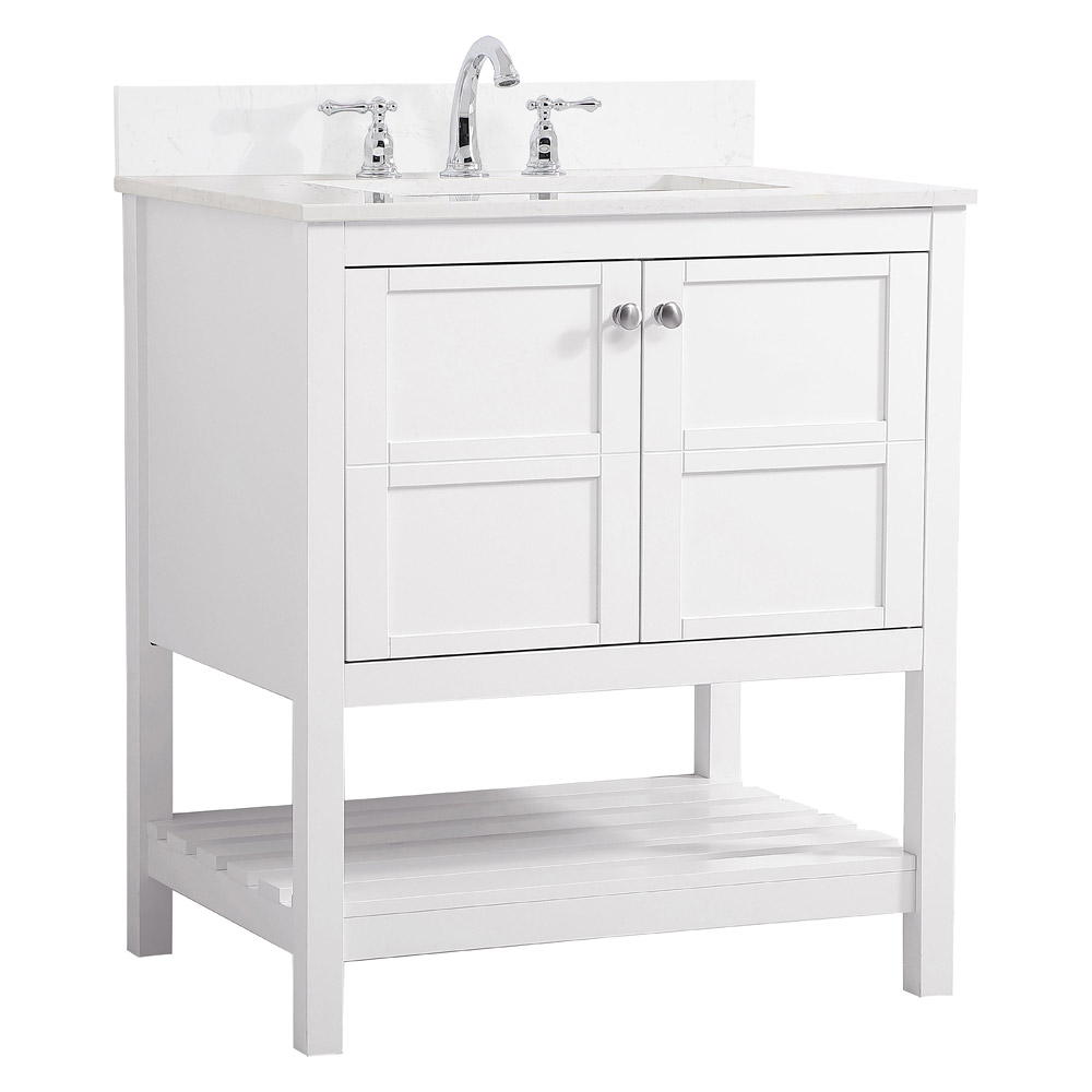 Elegant Bathroom Vanity - White (VF16430WH-BS)