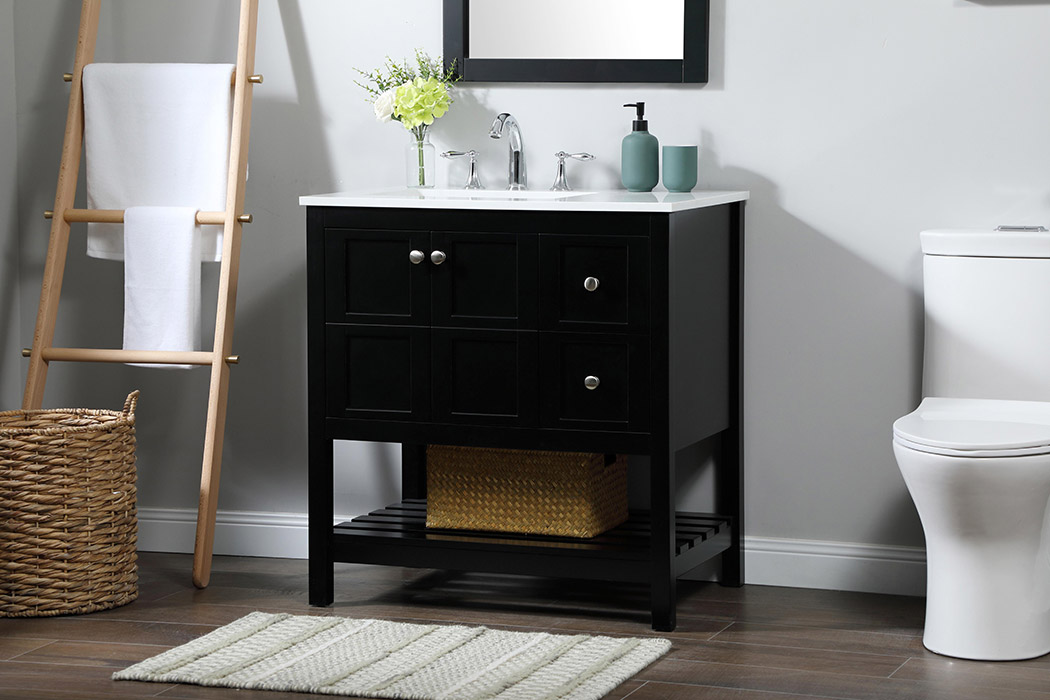 Elegant Bathroom Vanity - Black (VF16432BK)