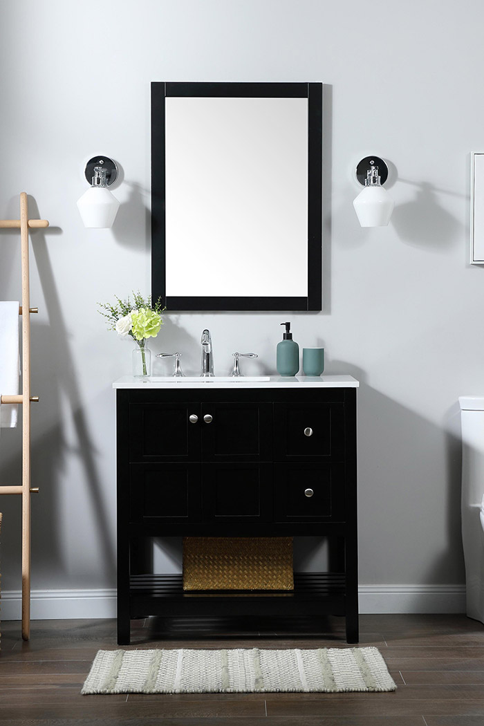 Elegant Bathroom Vanity - Black (VF16432BK)