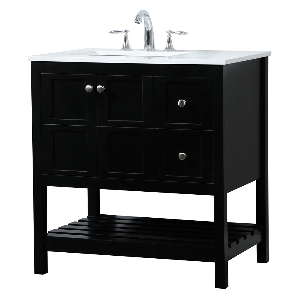 Elegant Bathroom Vanity - Black (VF16432BK)