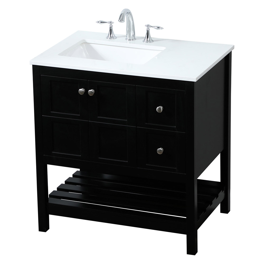 Elegant Bathroom Vanity - Black (VF16432BK)