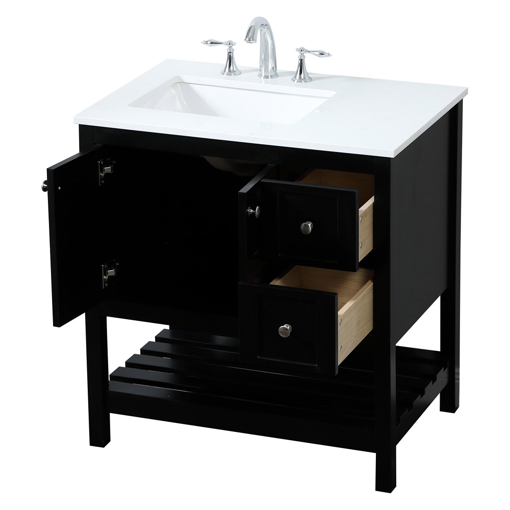 Elegant Bathroom Vanity - Black (VF16432BK)