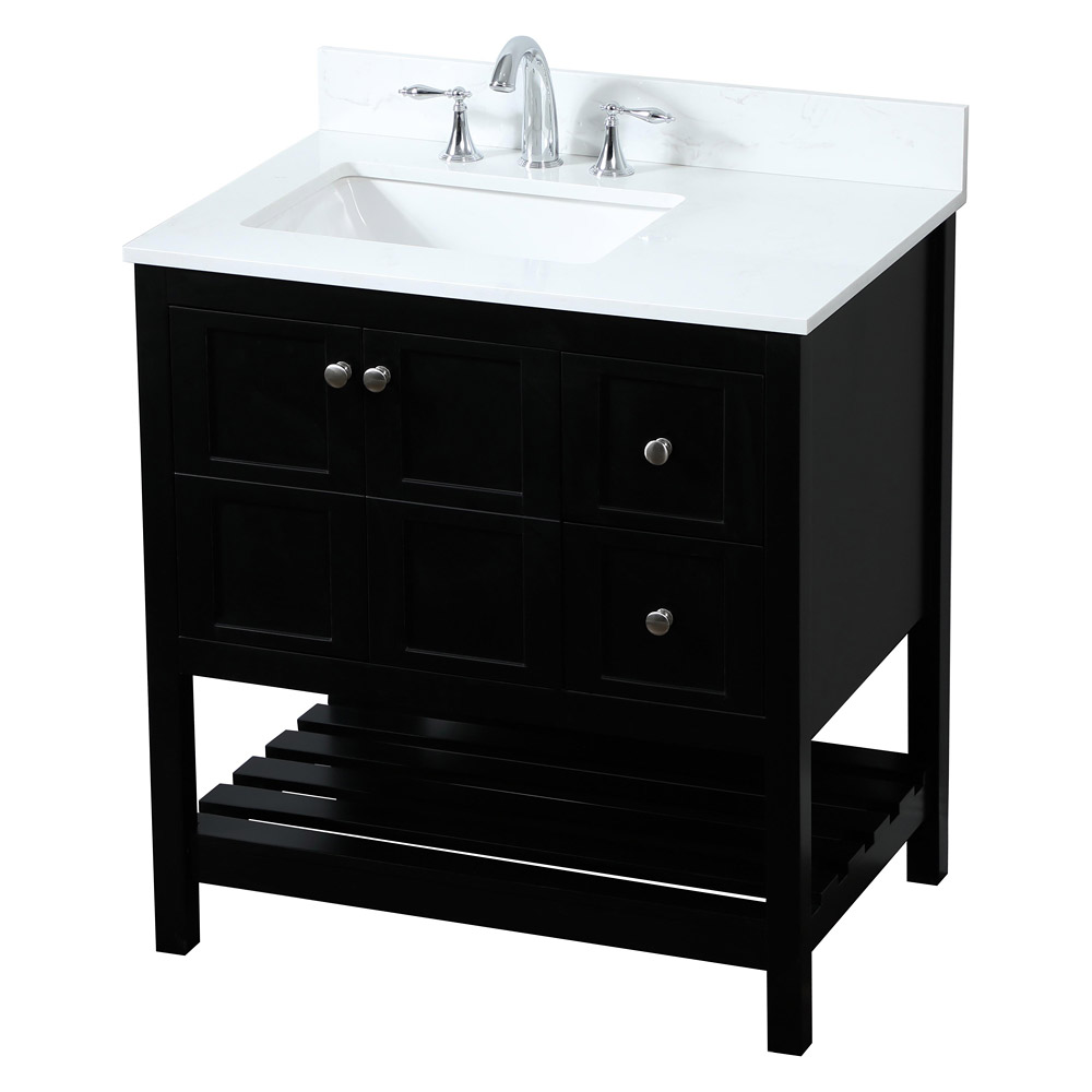 Elegant Bathroom Vanity - Black (VF16432BK-BS)