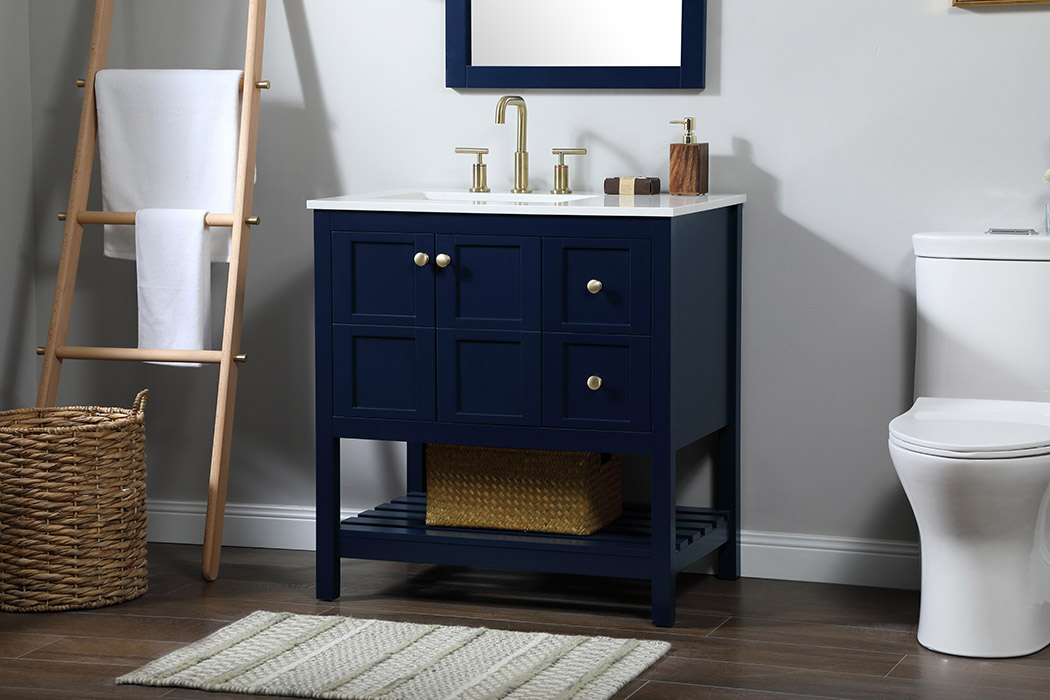 Elegant Bathroom Vanity - Blue (VF16432BL)