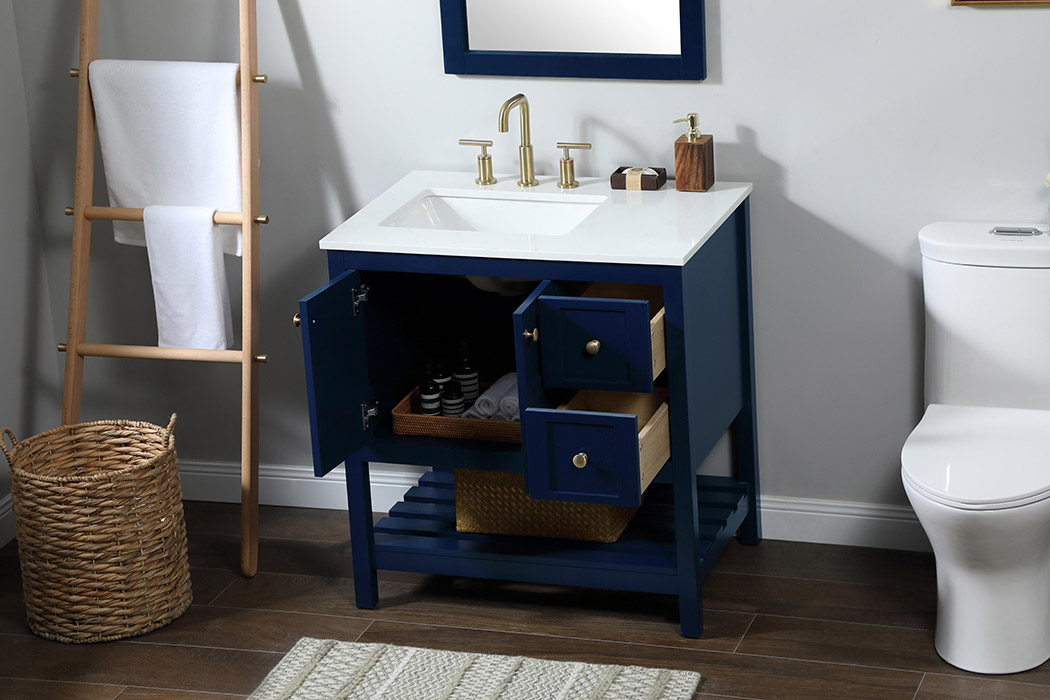 Elegant Bathroom Vanity - Blue (VF16432BL)