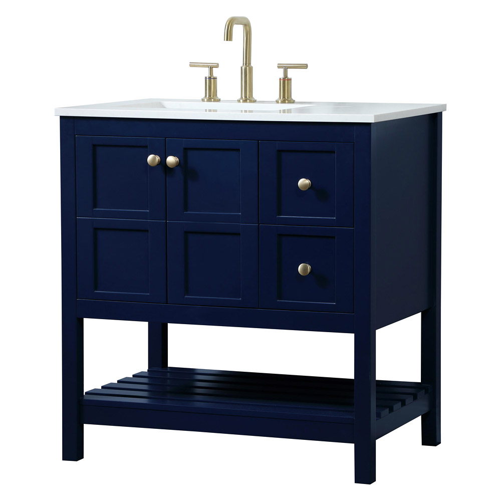 Elegant Bathroom Vanity - Blue (VF16432BL)