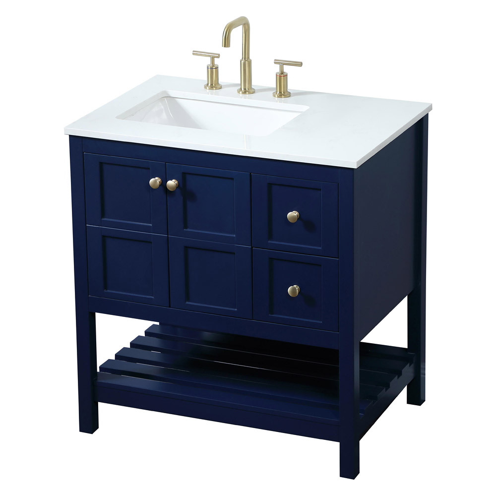 Elegant Bathroom Vanity - Blue (VF16432BL)