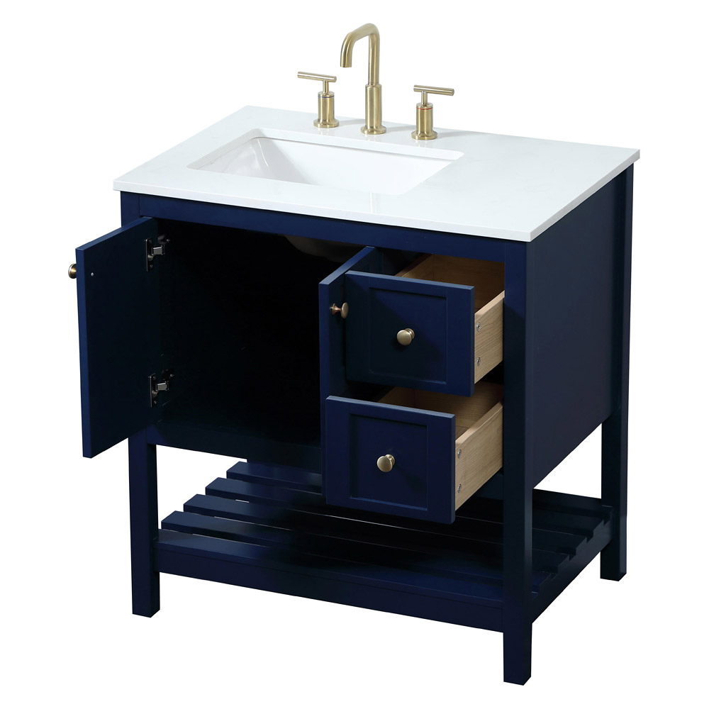 Elegant Bathroom Vanity - Blue (VF16432BL)