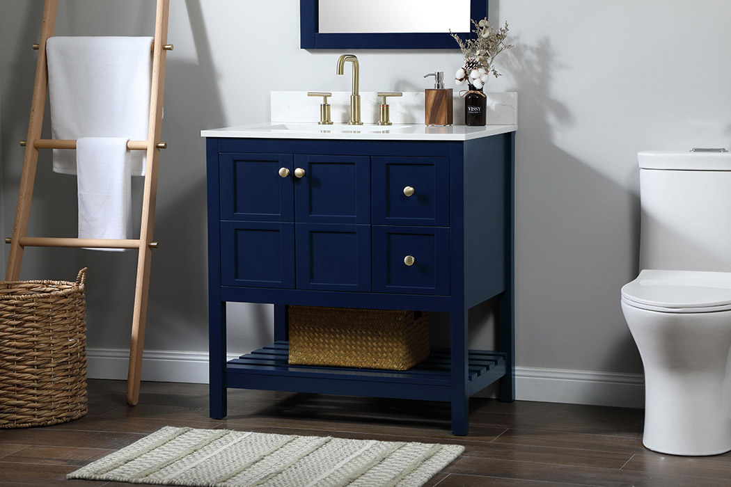 Elegant Bathroom Vanity - Blue (VF16432BL-BS)