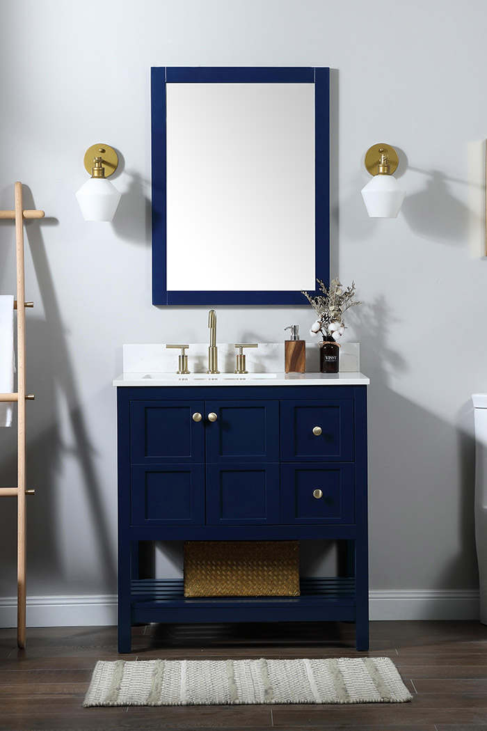 Elegant Bathroom Vanity - Blue (VF16432BL-BS)