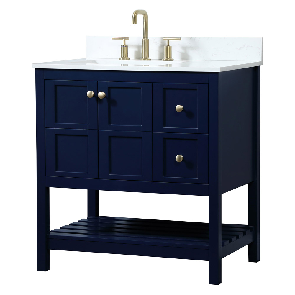 Elegant Bathroom Vanity - Blue (VF16432BL-BS)