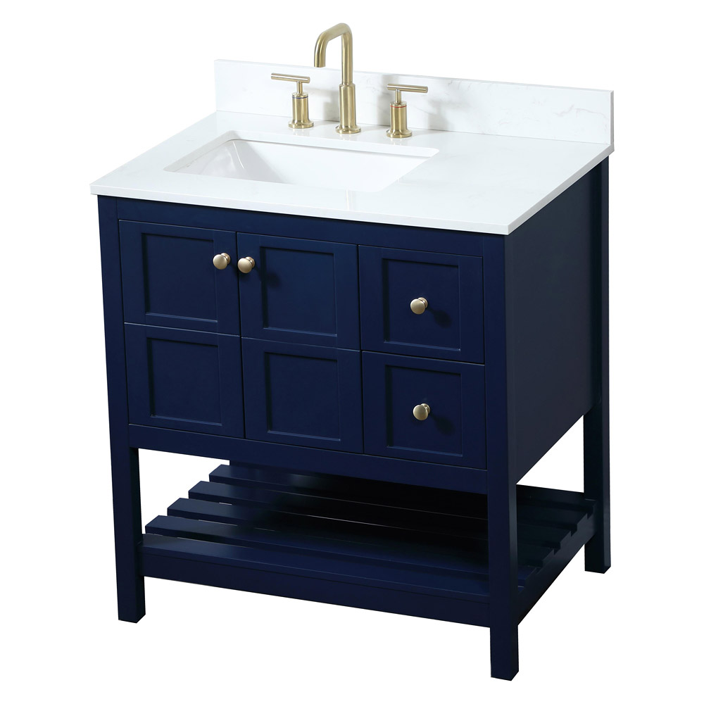 Elegant Bathroom Vanity - Blue (VF16432BL-BS)