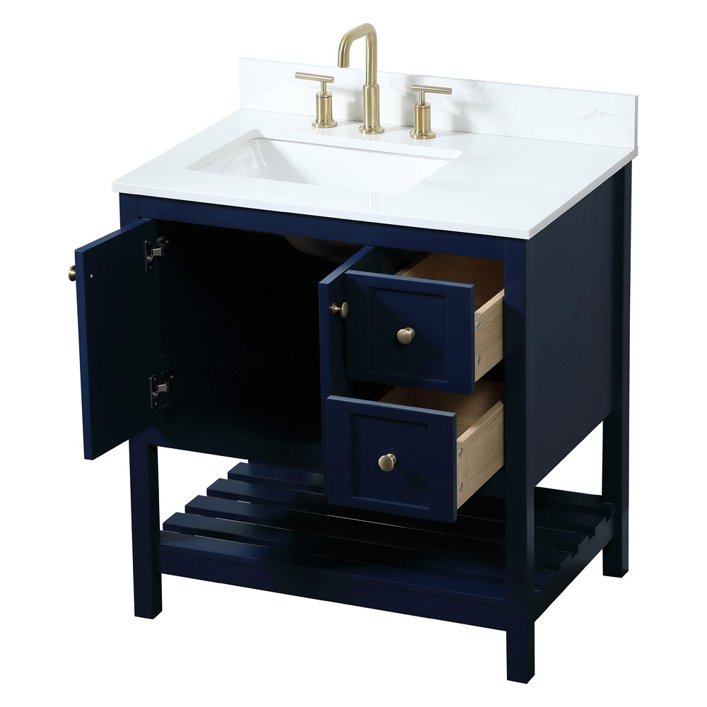 Elegant Bathroom Vanity - Blue (VF16432BL-BS)