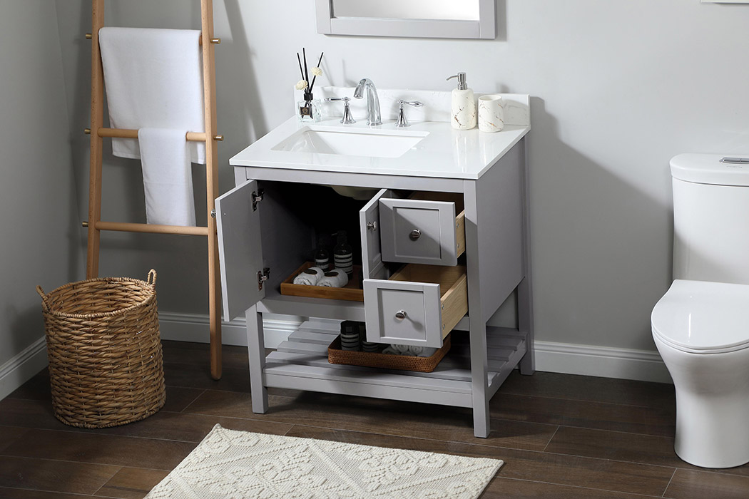 Elegant Bathroom Vanity - Gray (VF16432GR-BS)