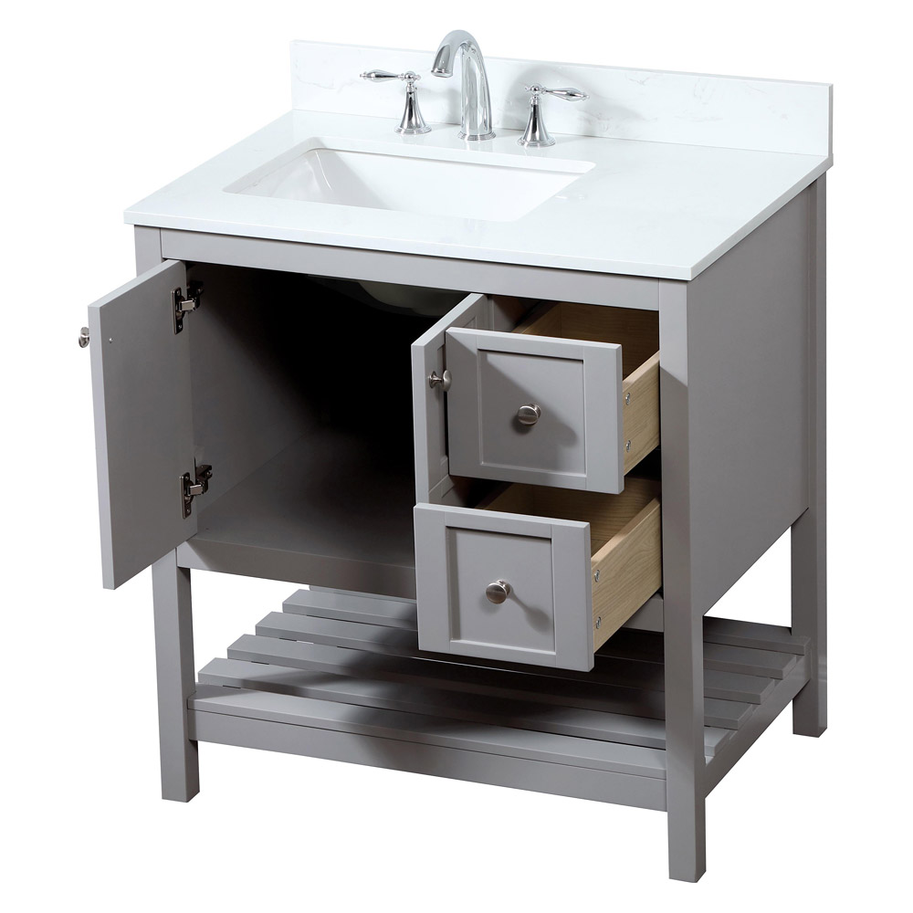 Elegant Bathroom Vanity - Gray (VF16432GR-BS)