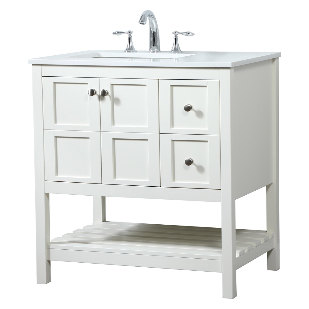 Elegant Bathroom Vanity - White (VF16432WH)