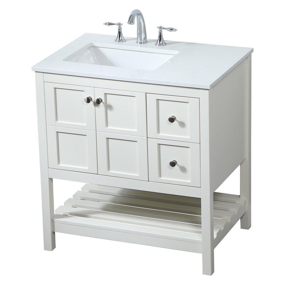 Elegant Bathroom Vanity - White (VF16432WH)