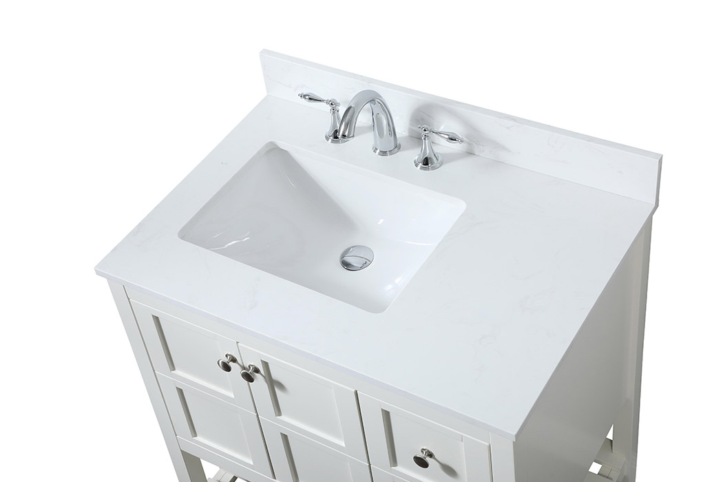 Elegant Bathroom Vanity - White (VF16432WH-BS)