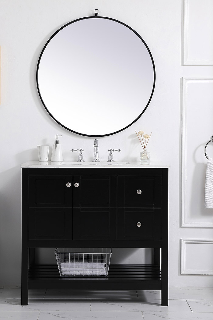 Elegant Bathroom Vanity - Black (VF16436BK)