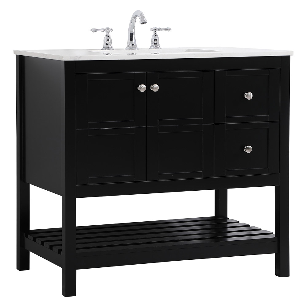 Elegant Bathroom Vanity - Black (VF16436BK)