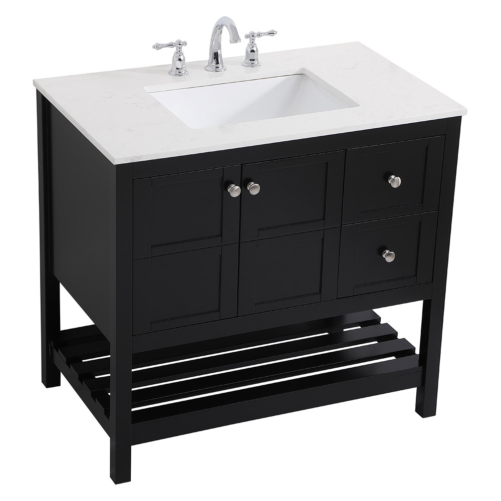 Elegant Bathroom Vanity - Black (VF16436BK)