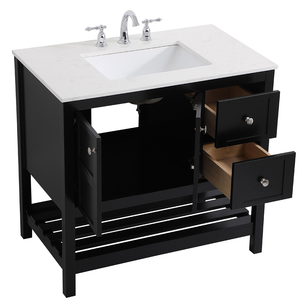 Elegant Bathroom Vanity - Black (VF16436BK)