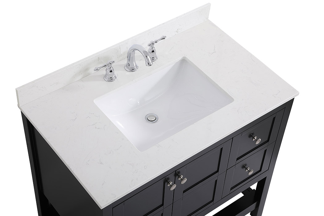 Elegant Bathroom Vanity - Black (VF16436BK-BS)