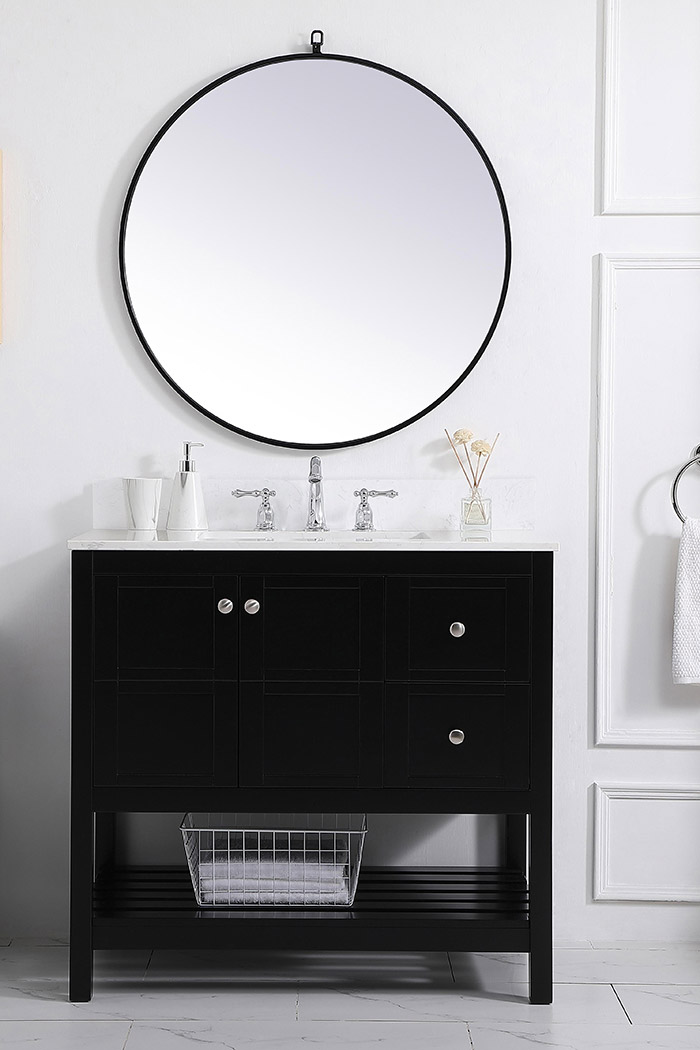 Elegant Bathroom Vanity - Black (VF16436BK-BS)