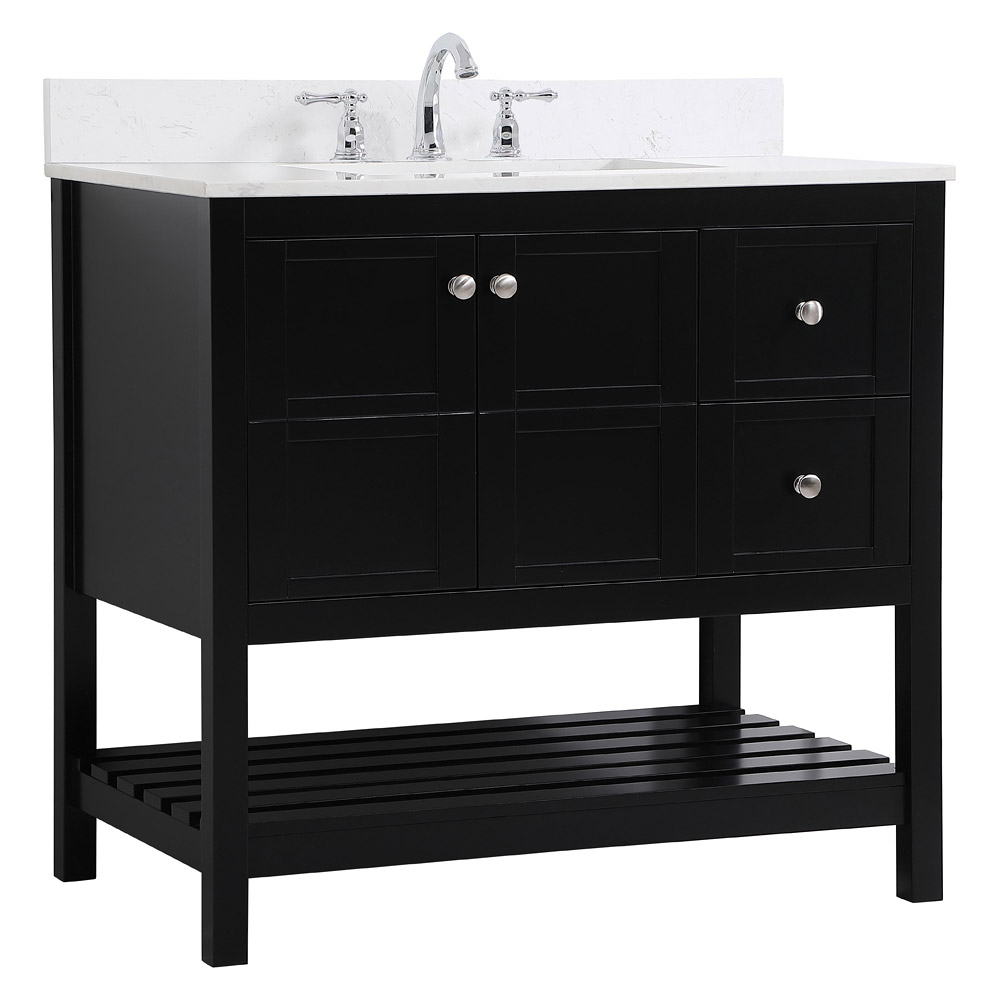 Elegant Bathroom Vanity - Black (VF16436BK-BS)