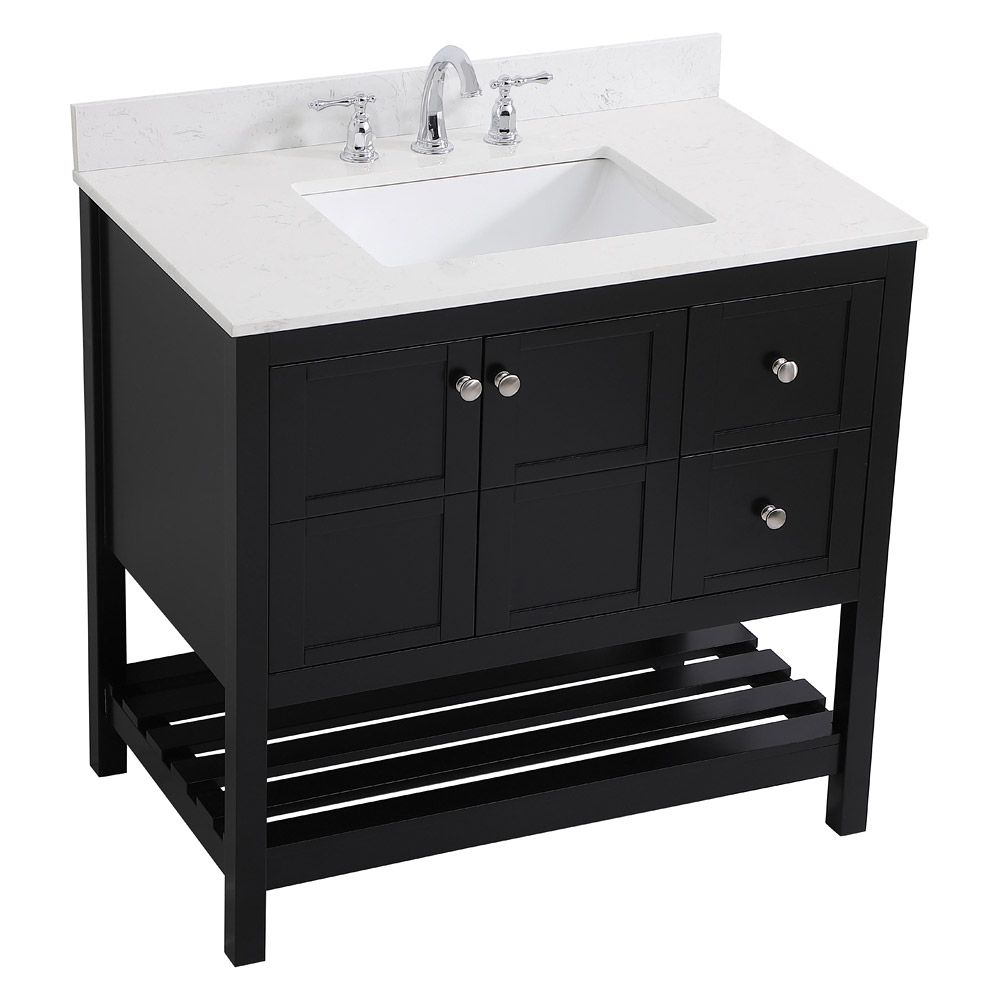 Elegant Bathroom Vanity - Black (VF16436BK-BS)