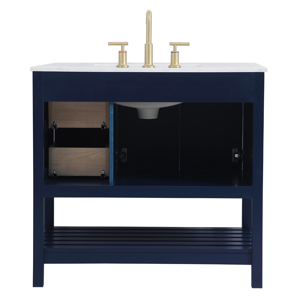 Elegant Bathroom Vanity - Blue (VF16436BL)