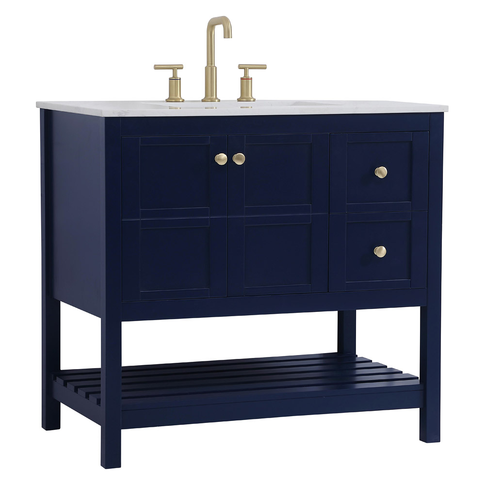 Elegant Bathroom Vanity - Blue (VF16436BL)