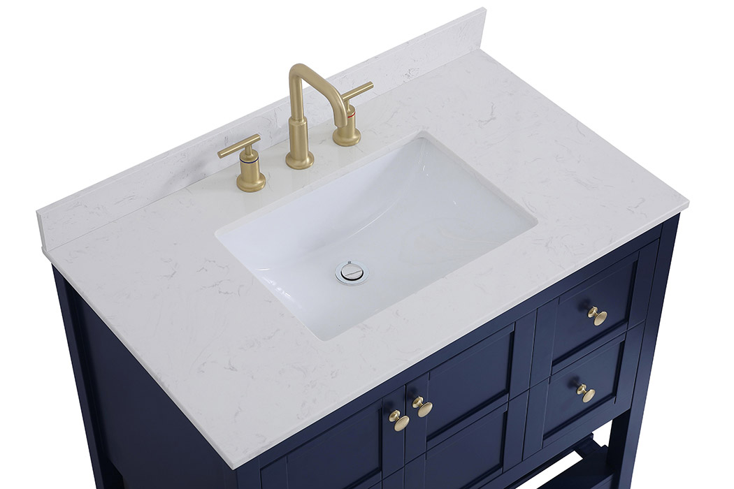 Elegant Bathroom Vanity - Blue (VF16436BL-BS)