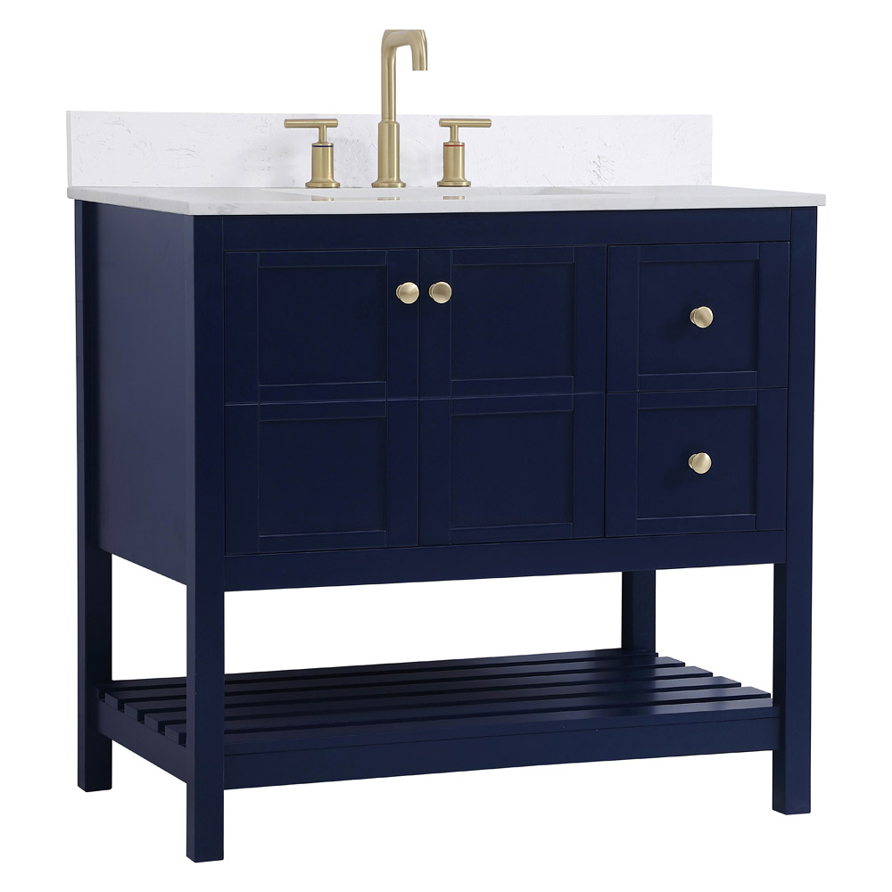 Elegant Bathroom Vanity - Blue (VF16436BL-BS)