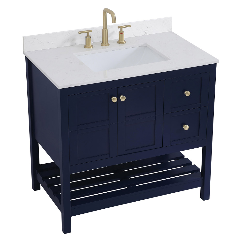 Elegant Bathroom Vanity - Blue (VF16436BL-BS)