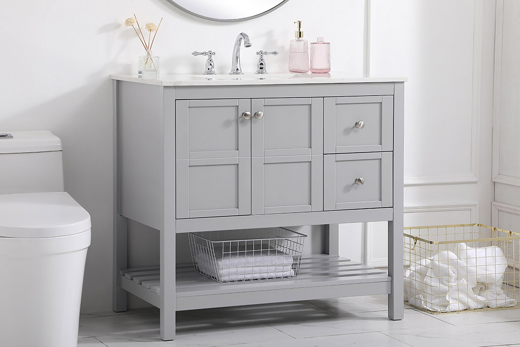 Elegant Bathroom Vanity - Gray (VF16436GR)