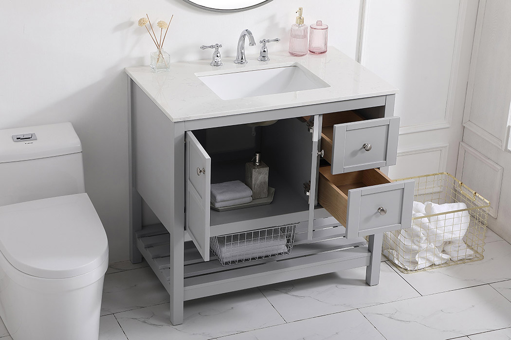 Elegant Bathroom Vanity - Gray (VF16436GR)