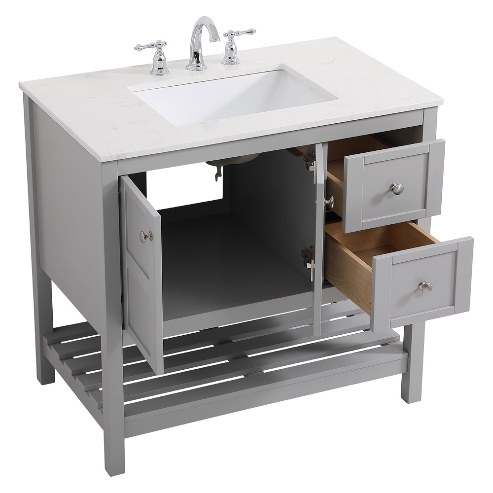 Elegant Bathroom Vanity - Gray (VF16436GR)