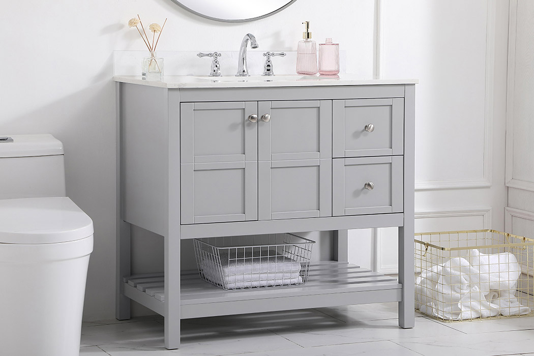 Elegant Bathroom Vanity - Gray (VF16436GR-BS)