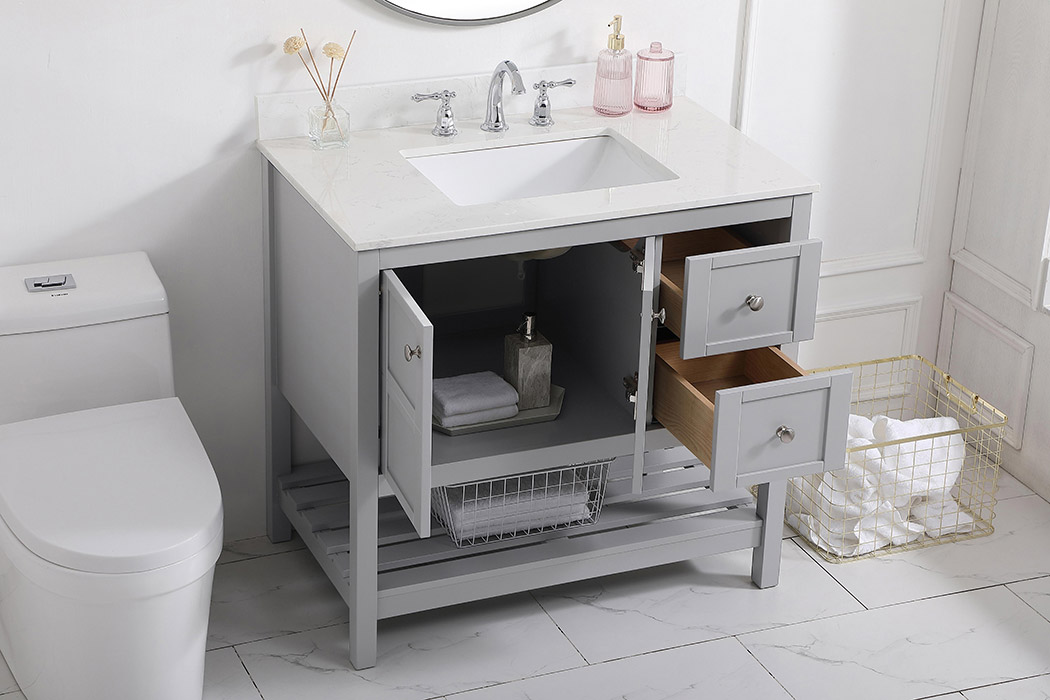 Elegant Bathroom Vanity - Gray (VF16436GR-BS)